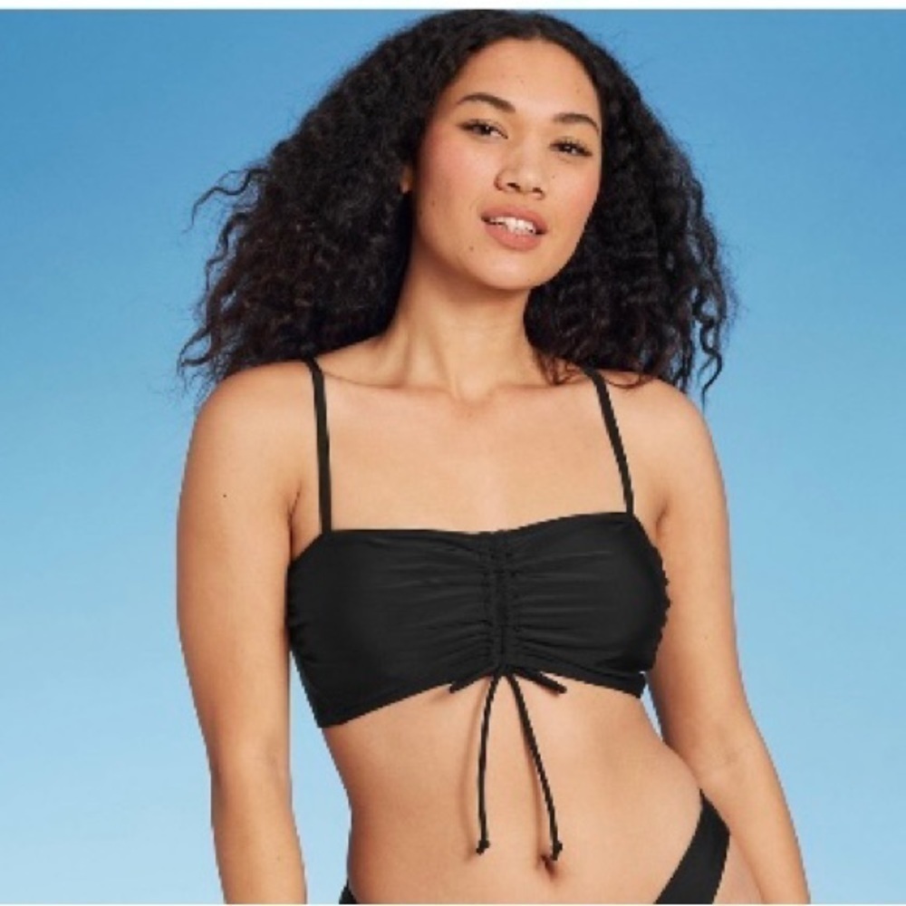JUNIORS' Cinch-Front Bandeau Bikini Top -
Xhilaration - M